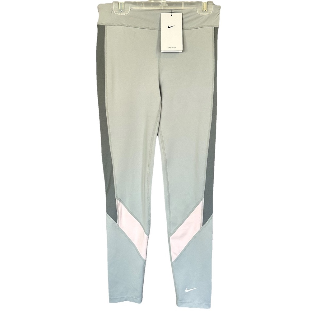 *NWT* Nike Dri-Fit Gray & Pink Athletic Legging Pants Girls Size L